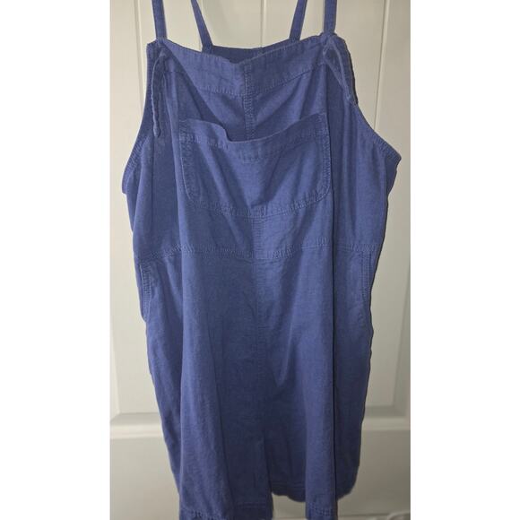 Old Navy Utility Linen Blend Overalls - Beautiful Blue and Adorable Large - Picture 3 of 5